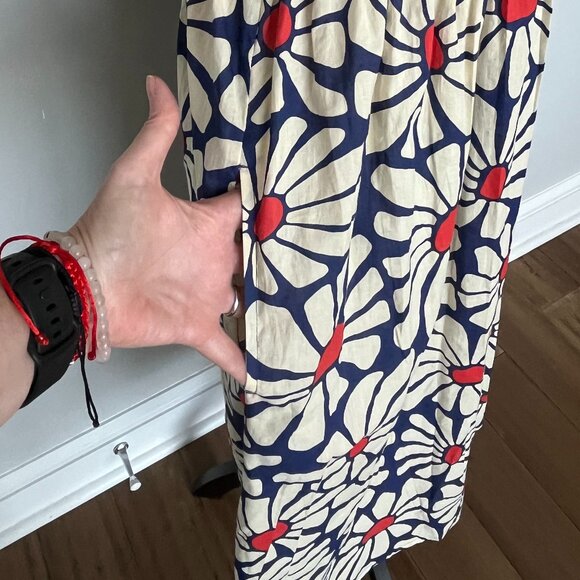 Mata Traders Blue Floral Midi Sundress L - Picture 3 of 9